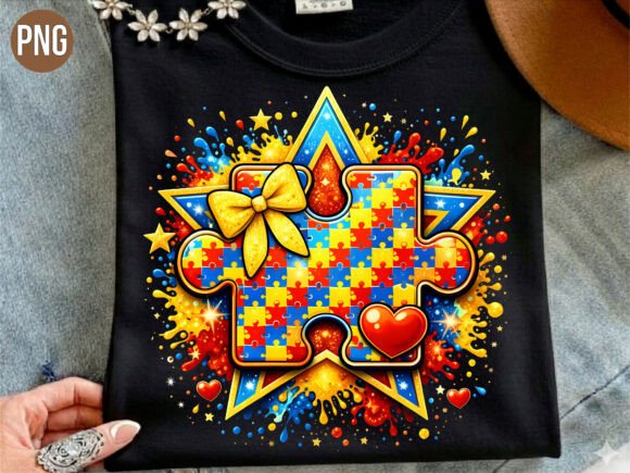 Autism Awareness Puzzle Star PNG: Elevating Creative Projects with High-Quality Digital Design