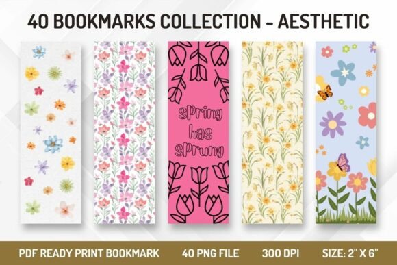Elevate Your Reading Experience with 40 Aesthetic Printable Bookmark Graphics