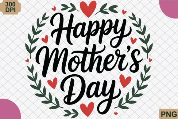 Happy Mother’s Day Typography PNG: Elegant Design