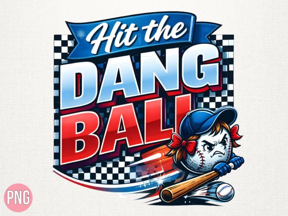 Hit the Dang Ball Softball Girl PNG: Elevate Your Creative Projects with High-Quality Digital Design