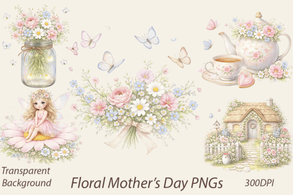 Infusing Soft Charm into Design with Whimsical Floral Clipart