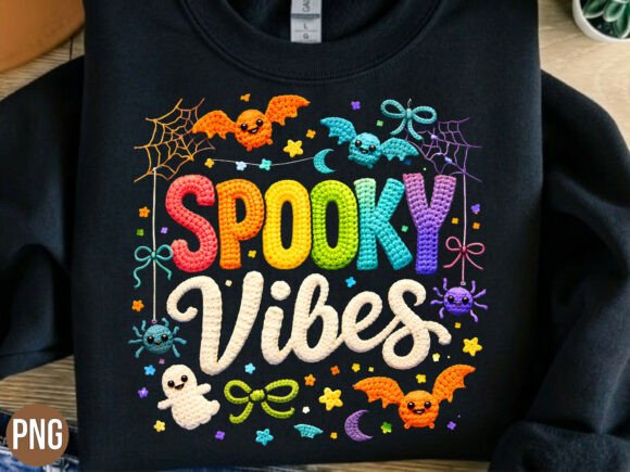 Spooky Vibes Crochet Halloween PNG: Elevate Your Seasonal Designs with Premium Digital Art