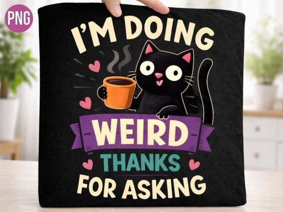 Unlock Creative Potential with the Funny Black Cat Doing Weird Coffee PNG