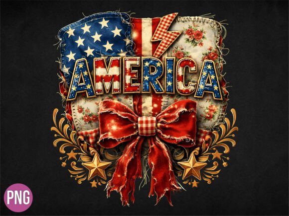 Unlocking Creative Potential with Vintage America Patriotic Patchwork PNG Designs