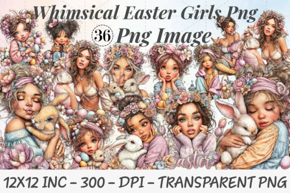 Whimsical Easter Girls PNG Clipart Guide